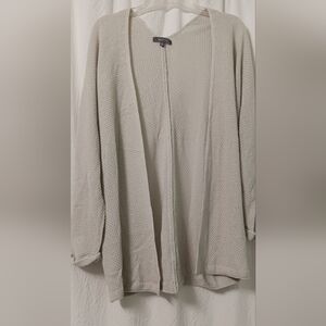 3X$25.  BECOOL Gray Open Front Cardigan Shaker Stitch Dolman Sweater S/M